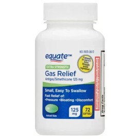EQUATE Gas X Comparison Equate Extra Strength Gas Relief Simethicone 125mg 72 Softgels