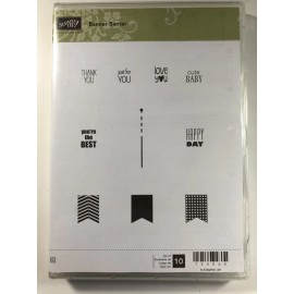 Stampin' Up! BANNER BANTER Rubber/Cling Stamp Set - Brand New