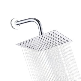 Cabeza de Ducha de Lluvia - 10 Pulgadas Gran Cuadrada de Acero Inoxidable Ducha de Lluvia, Diseño Ultra Delgado, Ultra Fino Ahorro de Agua Regaderas Fijas, Acabado Cromo Espejo, SP-50020