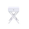 ACME Coleen Side Table - - White & Chrome