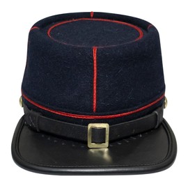 American Civil War Officer Union State Militia Artillery Kepi – Navy Blue Wool with Red Braid Hat/Cap (X-Large)