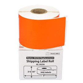 HOUSELABELS Compatible DYMO 30256 Orange Shipping Labels (2-5/16" x 4"), Strong Permanent Adhesive, Compatible with DYMO LW 450, 4XL, Rollo & Zebra Desktop Printers, 6 Rolls /1800 Labels
