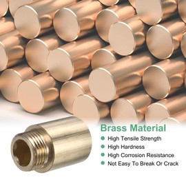 M METERXITY 1-Set Shower Head Extension Arm, Brass G1/2 Male to Female Extension Pipe Fitting Adapter with PTFE Thread Seal Tape for Shower/Faucet, Pipe Plumbing Coupler 1.39"/35mm 2pcs