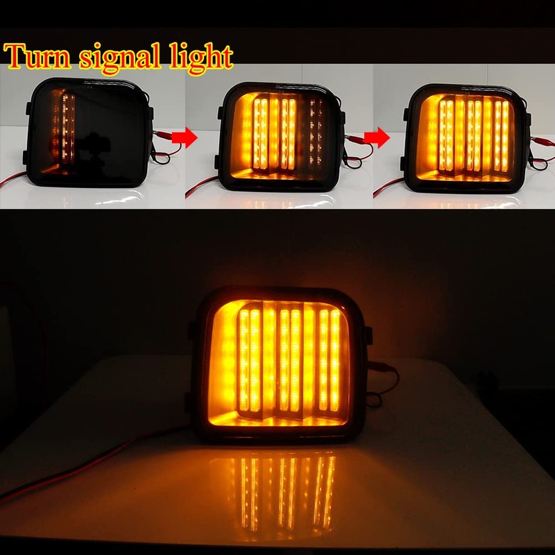 KENRTIR Smoked Lens Switchback White/Amber Sequential LED Lamp Compatible with