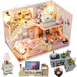 Flever Dollhouse Miniature DIY House Kit Creative Room with Furniture for Romantic Valentine's Gift (Blossom Stories)