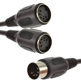 5 Pin MIDI DIN Y Splitter Cable Adapter 1 x Male Plug to 2 x Female Sockets 20cm