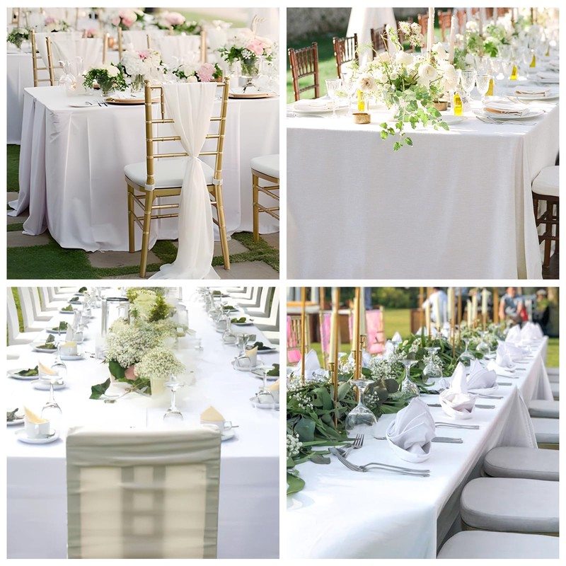 Zdada White Tablecloths 85 x 85 cm - High-Quality Polyester