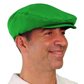 Ben Hogan Flat Newsboy Ivy Hat - Traditional Golf Cap, Gatsby Hat - Solid Lime Microfiber