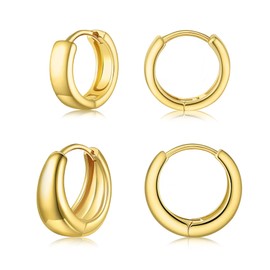 Gold Huggie Hoop Earrings Set for Women Small Chunky Gold Silver Earrings Hypoallergenic Trendy Jewelry Dainty Huggie Earrings for Women Jewelry Gift