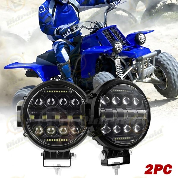RIDROID Round 7 inch Front Bumper Spot LED Work Light