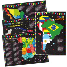 gisgfim 18 x 12 in Spanish Language Country Maps Posters Spanish Classroom Decorations Spanish Posters Learning Supplies for Students Teachers