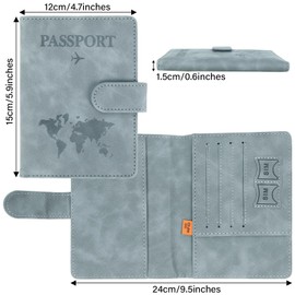 Minicloss Passport Covers, blue, plain