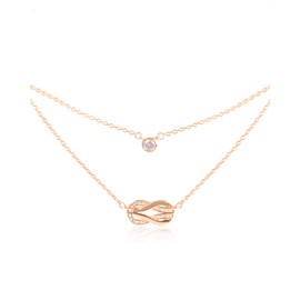 PetPong Women Necklace Horseshoe Pendant Diamond Necklace Horseshoe Double Clavicle Chain Zircon Polished Popular Christmas Birthday Gift Wrapping Jewelry