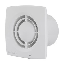 Estevez Extractor De Aire Modelo 2706 | Ventilador Para Baño y Cocina Económico Tipo Francés Color Blanco, 6", 34 Watts, 43dB, Flujo de Aire 270m³/hr, | Instalación en Pared.