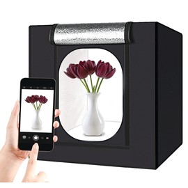 Bower Portable 24" Studio Light Box for Smartphones, DSLRs & Compact Cameras - Foldable Design with Adjustable LED Lighting & Multicolor Backdrops