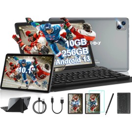 Tablet TABM10 XGODY 10GB 256GB Expandible 1TB 5G WIFI 10.1'' HD Pantalla 7500mAh BT 5.0 Android 13 Octa-core 1.8 Ghz Certificación Google GMS Dual Camara Tableta 2 En 1 Con Teclado Funda Lápiz Óptico