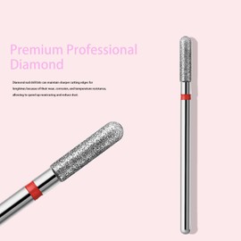 10pcs Safety Round Barrel Cuticle Drill Bits, Carbide Diamond Nail Bits for Dead Skin Removal & Nail Shaping, 3/32'' Two Way Rotate, Professional Manicure Pedicure Salon Tools(2.5mm Round Bit, Fine-F)