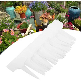 TOPINCN Etiquetas de Plástico para Plantas 50 PCS Impermeables PVC T-Tipo Marcadores Jardín Viveros Macetas Estacas Arboles Kit Herramientas Jardinería 6 * 10 cm (Blanco)