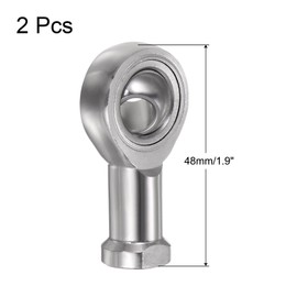 sourcing map 2pcs SSI8T/K Female Rod End Bearing M8 Bore and M8x1.25 Right Hand Thread, Stainless Steel Joint Rod Ends, Includes Jam Nuts