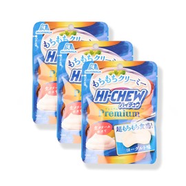 HiChews Premium Candy 32g x 3 Pack - Soft Chewy Candy with Mochi-Mochi Texture - Fruity Green Grape Flavor - Resealable Pouch - Enjoy Premium Chewy Experience (Yogurt)