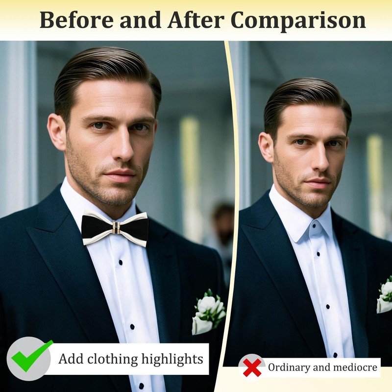 LHXzizizi Bow Tie for Men, Mens Bow Tie With Double