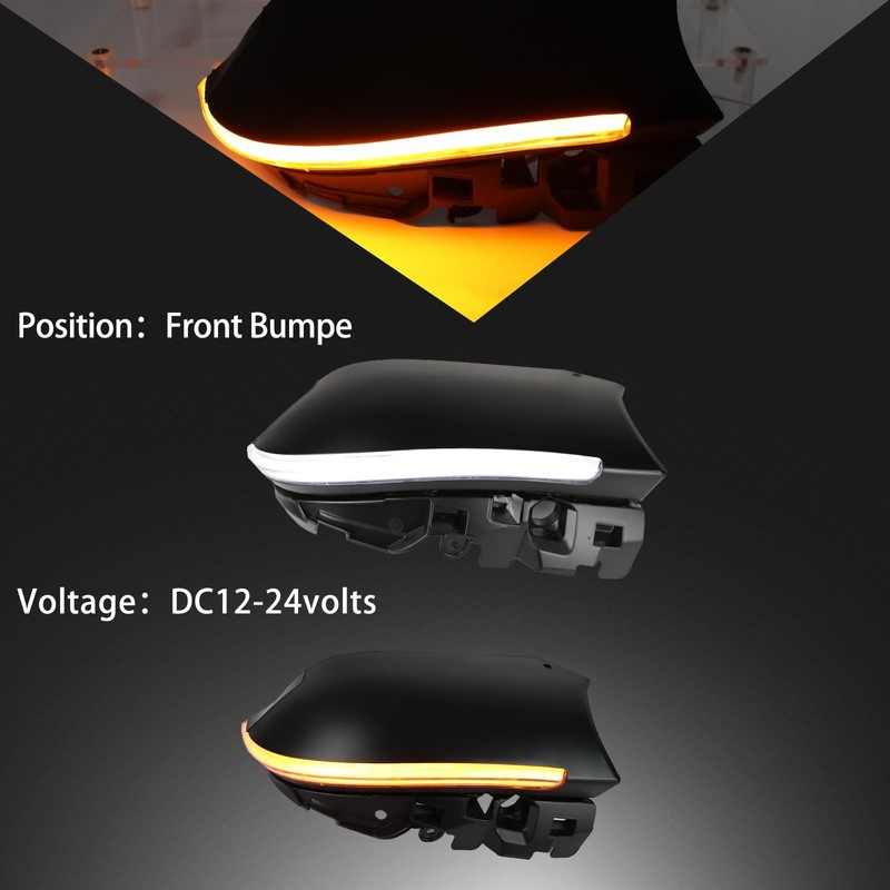ZDEERAOTO LED Rear Side Mirror Light DRL Amber Sequential Turn