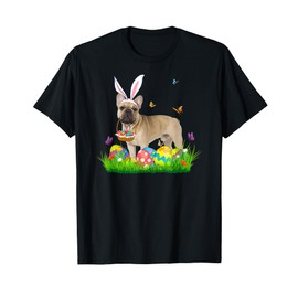 Bunny French Bulldog With Egg Basket Easter Hunting Egg Men Women T-Shirt
