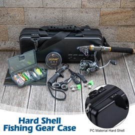 Goture Fishing Rod and Reel Combos-Telescopic Fishing Pole Spinning Reel Lures Set with PC Hard Shell Suitcase, Telescopic Rod Reel Combo Kit for Starter Travel Saltwater, Gifts for Men