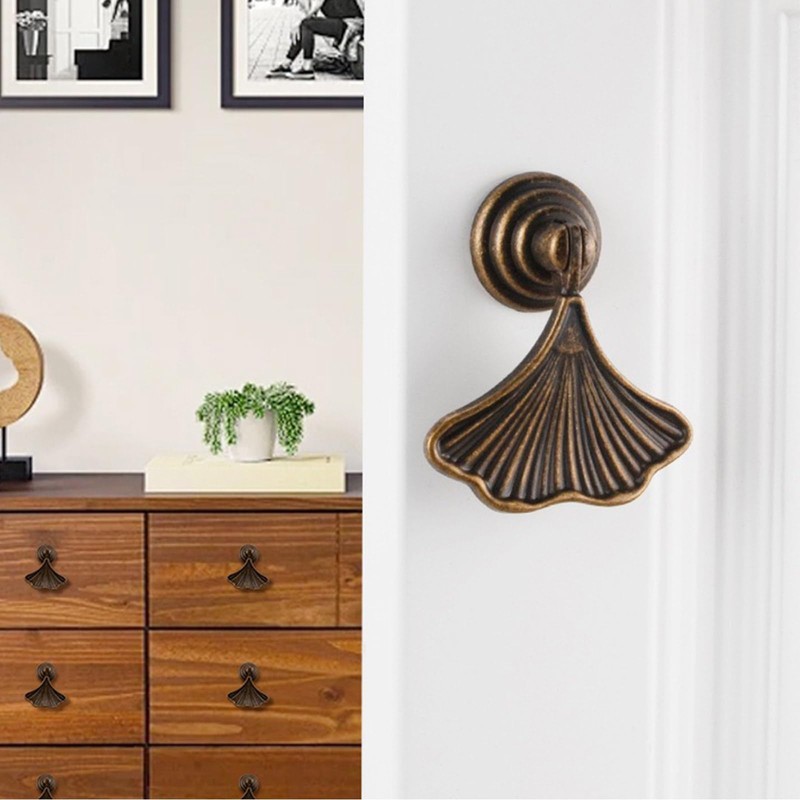 MOROBOR Ginkgo Leaf Shape Knob Handles, 4 PCS Drop Pendant