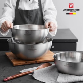 Wagensteiner Verquim stainless steel mixing bowl 3-piece set/scale/measuring/baking/dough/multipurpose / 바겐슈타이거 버큄 스텐 믹싱볼 3종세트/눈금/계량/베이킹/반죽/다용도
