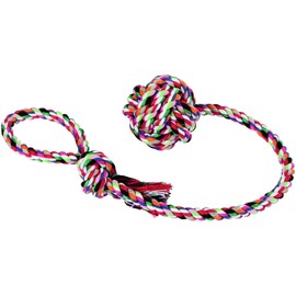 Kerbl Cotton Ball with Rope, 9 cm