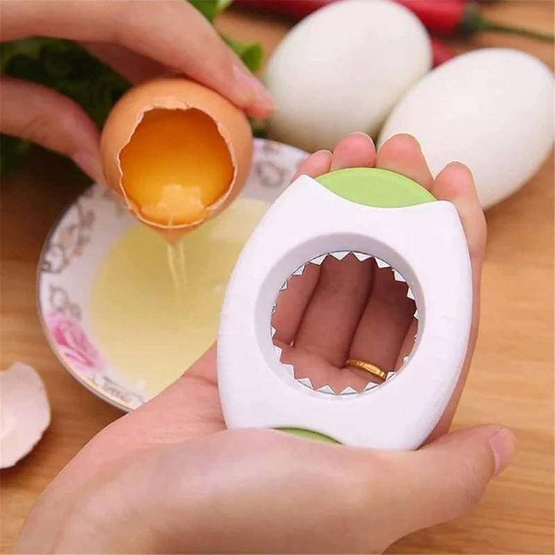 Green Egg Shell Opener, Egg Cracker Separator for Raw, Creative