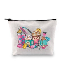 PLITI Hairdresser Gifts Funny Hairstylist Gifts Makeup Bag Cosmetologist Gift Beautician Gift for Stylist Hair Dresser Gift (Hairstylist Design bagU)