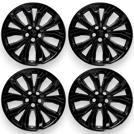 Gloss Black Chrome Delete Wheel Skin Rim Cover Hubcaps 20 Inch Snap-On, Compatible with Ford Explorer 2020-2024, Set of 4, WSK715-20BLK