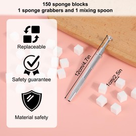 BOXOB 150pcs Soft Nail Sponges for Ombre, with Grabbing Pen Professional Nail Tool Accessories Supplies for Home DIY Enthusiasts & Salon Use