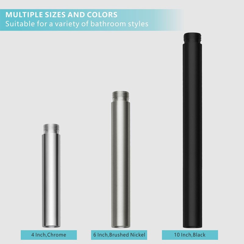 Nuodan Shower Head Extension Arm, Solid Stainless Steel Shower Pipe