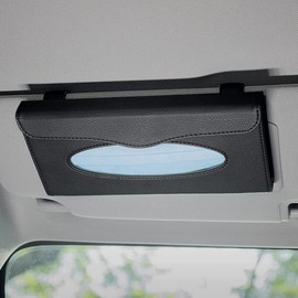 XCWTBL Car Tissue Holder Sun Visor Napkin Holder for Car, Car Tissue Holder with Additional Car Visor Organiser PU Leather Napkin Holder for Car Sun Visor Mask Holder Car