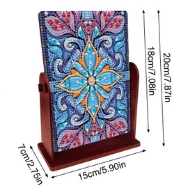 pigpigboss Mandala Diamond Painting Rotate Mirror Kit, Crystal Special Shaped Drill Flower Diamond Art Makeup Mirror for Adult Beginner Home Office Desktop Decor