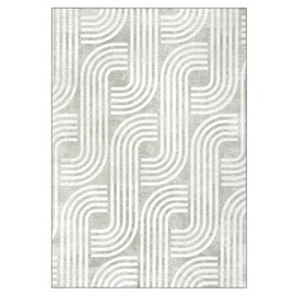 CAROMIO Area Rug 8x10, Machine Washable Rugs Soft Living Room Rugs Arch Pattern Knot Modern Print Area Rug Non Slip Indoor Floor Carpet for Bedroom Nursery Kitchen, Grey