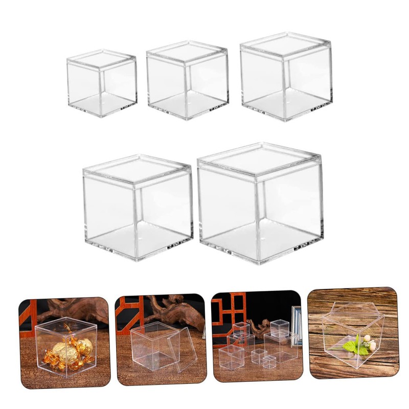 PACKOVE 5Pcs Acrylic Candy Storage Boxes Durable Multi Function Jewelry