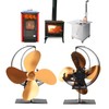 Wood Stove Fan 4 Blades Fireplace Fan Heat Powered Fast