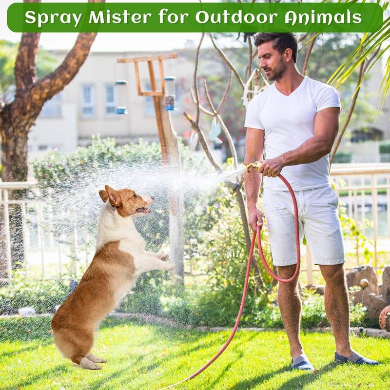 Misting Nozzle,Heavy Duty Garden Hose Mister Nozzle, Adjustable Water Spray