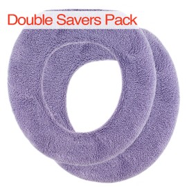Warm-n-Comfy Soft Toilet Seat Cover - Plush & Thick Fabric Toilet Seat Warmer for Round & Elongated 14x18" Toilet Seats - Reusable, Machine-Washable, Easy-Install - Gift-Ready Packaging - Purple Ash
