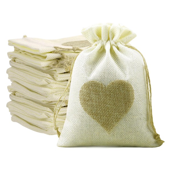 dogmoon Jute Bags with Drawstring, Pack of 20 Jute Bags,