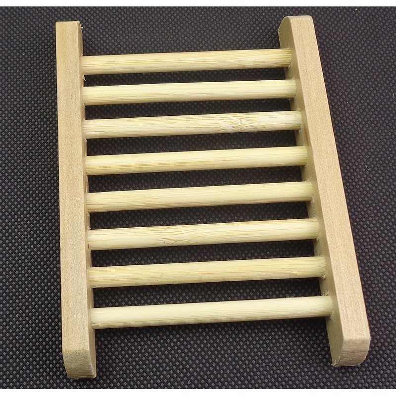 2-Pack Bamboo Soap Tray Set - Self-Draining Wooden Soap Holder