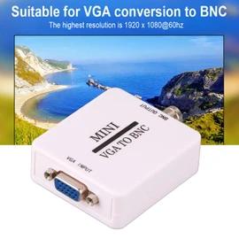 VGA to BNC Adapter, Mini HD VGA to BNC Converter 1920 X 1080, VGA Input to BNC Output USB Video Converter for HDTV Monitors TVs Computers