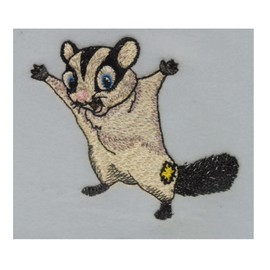 Mini the Sugarglider (1214) - Embroidered Deluxe Fleece Baby Blanket (Heavier Weight) (Pink Rosebud)
