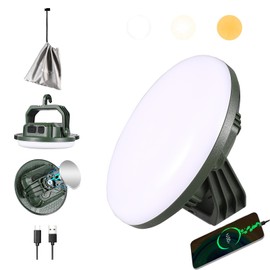 VAVOFO 15,000mAh 4000LM LED Camping Lantern Rechargeable, 3 Lighting Modes Portable Tent Light with Magnet, IP65 Waterproof Hanging Light for Emergencies, Power Outages ,Hurricane(Green)