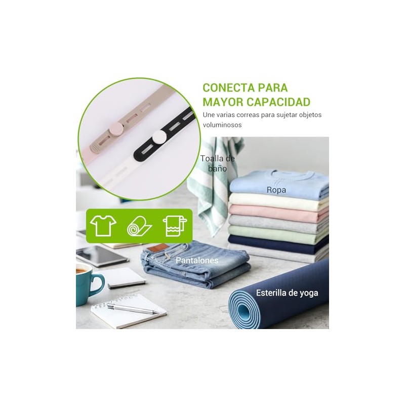NEARPOW Organizador de Cables Ajustable, Bridas de Silicona Reutilizables y