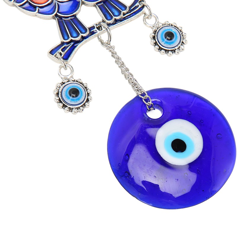 Blue Eye Owl Keychain Good Luck Beautiful Blessing Amulet Car